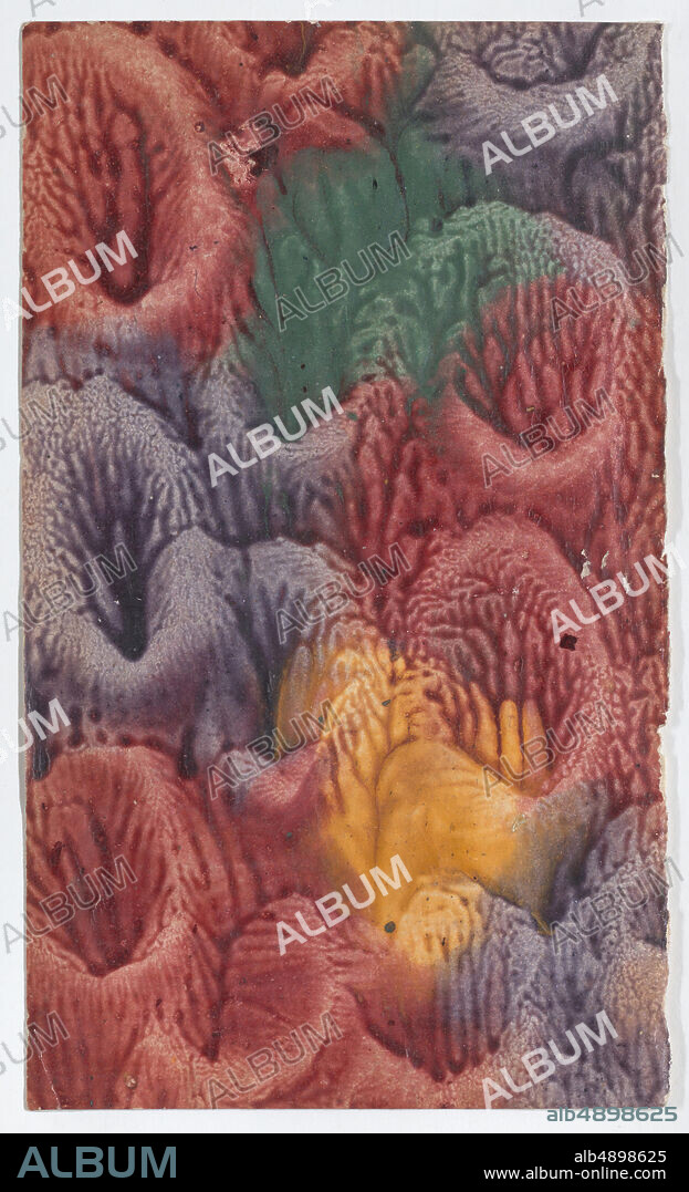 Anonymous, Paste paper with red, yellow, green, and purple patterns, Anonymous, 18th century, 18th century, Relief print (wood or metal), Sheet: 6 5/16 × 3 3/4 in. (16.1 × 9.5 cm), Prints.