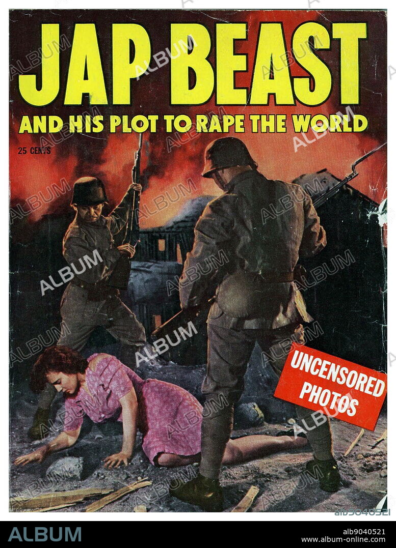 American anti-Japanese propaganda magazine depicting Japan's brutality. World War two 1942.