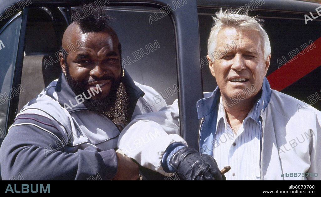 GEORGE PEPPARD and MR. T in THE A-TEAM, 1983, directed by FRANK LUPO and STEPHEN J. CANNELL. Copyright STEPHEN J. CANNELL PRODUCTIONS/UNIVERSAL TV.