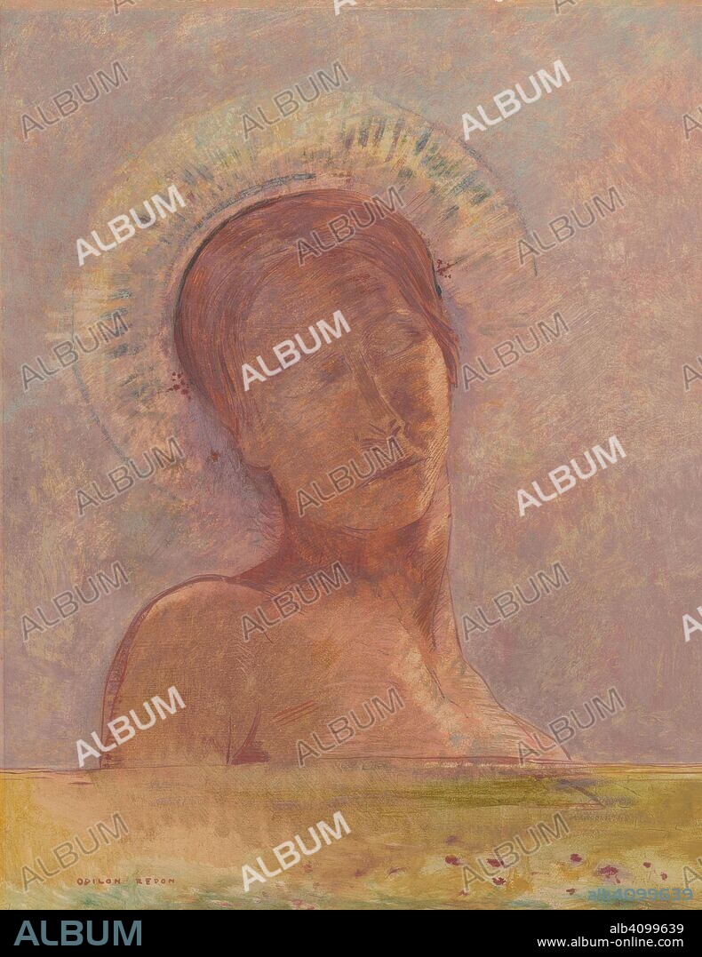ODILON REDON. Closed Eyes. Date: 1889. Dimensions: 45 cm x 35 cm, 74.3 cm x 64.5 cm.