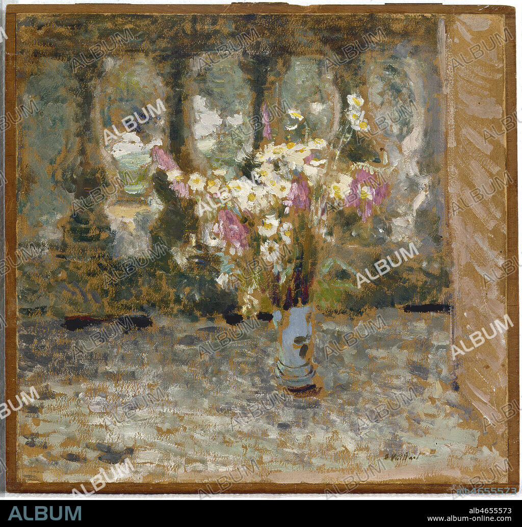 'Bouquet sur le balcon', peinture d'Edouard VUILLARD (1868-1940). Peintre et lithographe français associé au post-impressionnisme et au mouvement nabi (début en 1888, sous la direction de Paul Sérusier), réputé pour la grâce intimiste de son oeuvre. Musee des Beaux Arts d'Epinal. Credit Photo Prud'Homme / Kharbine Tapabor.