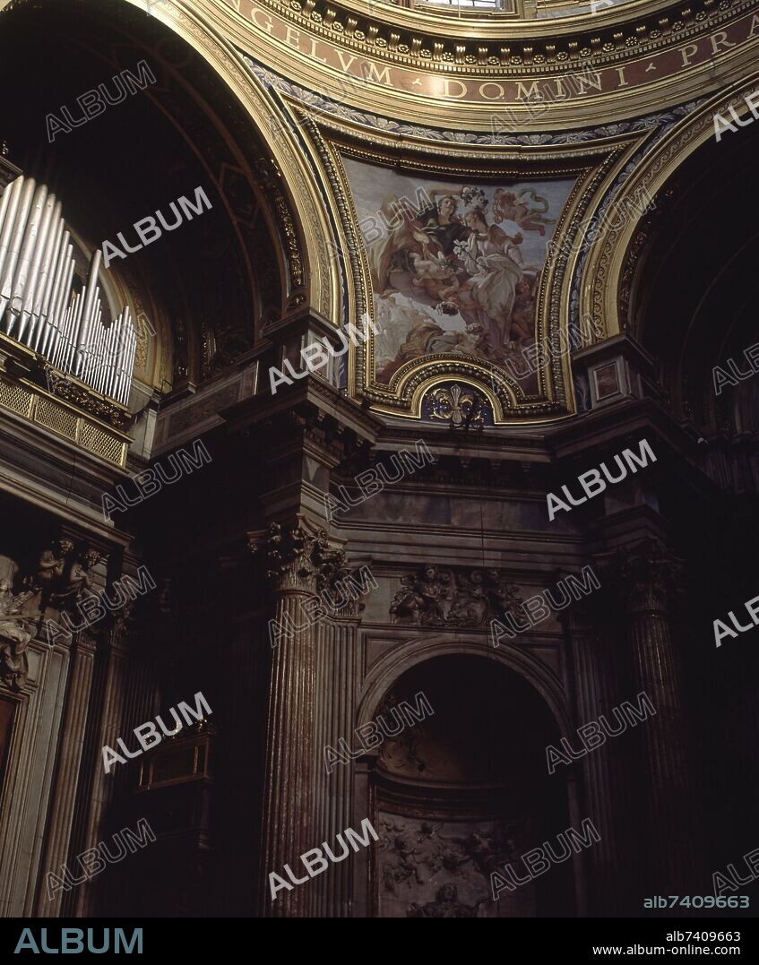 FRANCESCO BORROMINI (1599-1667). PECHINA CON FRESCOS SOBRE EL MARTIRIO DE SANTA INES DE CIRO FERRI, 1652/70 - FOTO AÑOS 90.