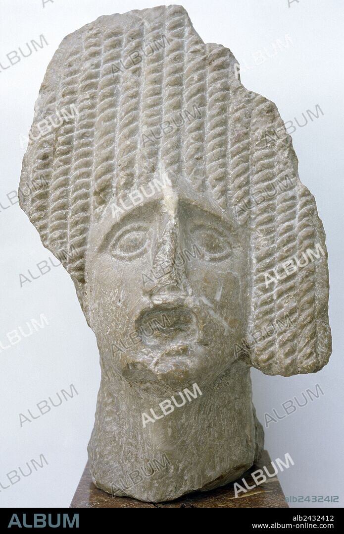 ARTE ROMANO. ESPAÑA. REPRESENTACION DE UNA MASCARA TEATRAL. Fechada en el siglo I d. C. Procedente de Empúries (Alt Empordà, provincia de Girona). Museu d'Arqueologia de Catalunya. Barcelona.