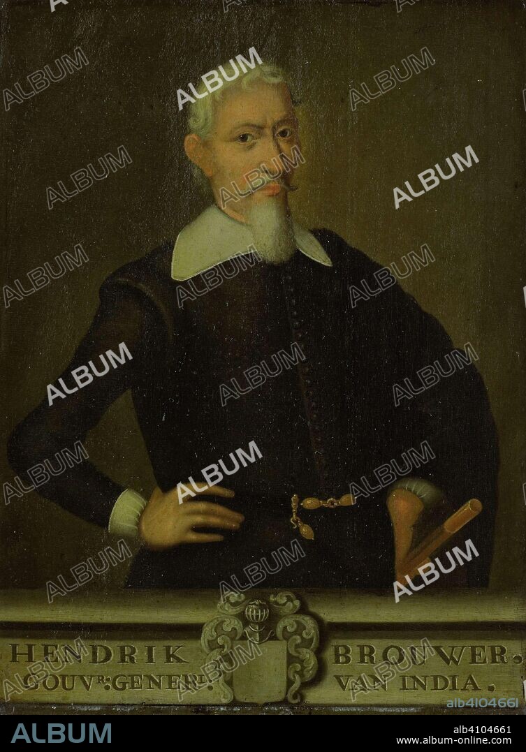 ANONYMOUS (COPY AFTER). Portrait of Hendrik Brouwer, Governor-General of the Dutch East Indies. Dating: 1750 - 1800. Place: Batavia. Measurements: h 33 cm × w 25 cm; d 3.5 cm.