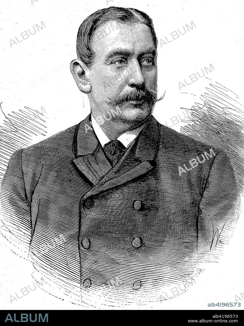 Adolf Freiherr Marschall von Bieberstein, 12 October 1842 in Karlsruhe - 24 September 1912 in Badenweiler, was a German politician and Secretary of State of the Foreign Office of the German Empire, hictorical illustration from 1880.