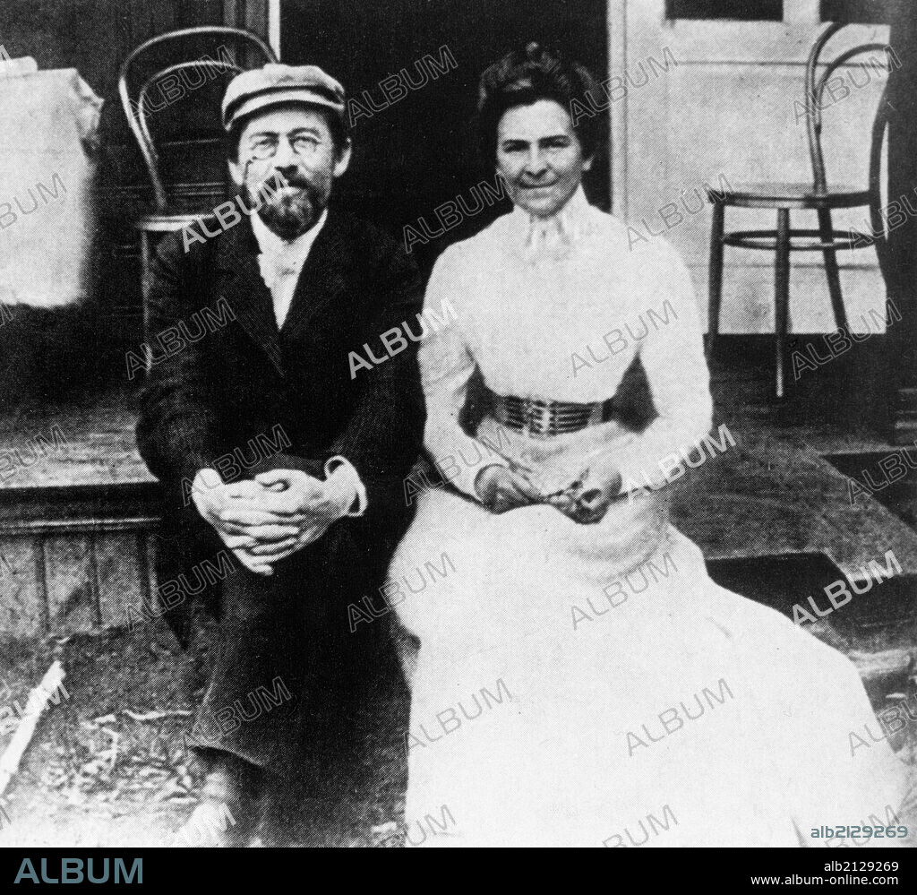 Russian author anton chekhov and his wife the actress olga knipper in 1902.