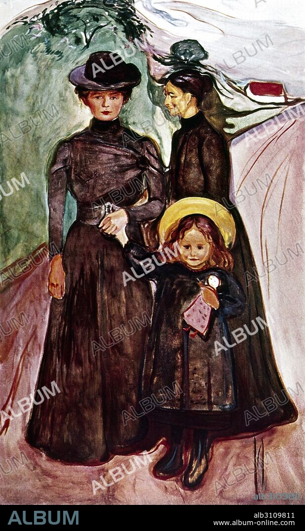 EDVARD MUNCH. Familia en la carretera, Abuela, Madre e Hija/1903.