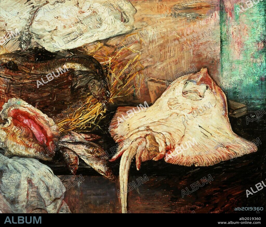 James Ensor / 'Fishstand with Ray', 1892, Oil on canvas, 80 x 100 cm.