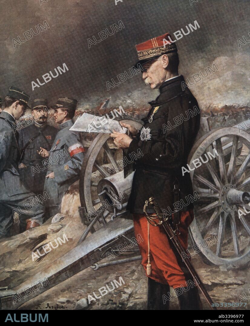 FERDINAND ROYBET. Joseph Simon Gallieni (1849-1916), general francés durante la Primera Guerra Mundial. Grabado de 1923.