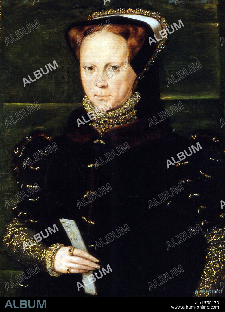 Portrait of Mary I of England Source Scanned from Hearn, Karen, ed. Dynasties: Painting in Tudor and Jacobean England 1530-1630. painted 1555-58 by Hans Eworth.