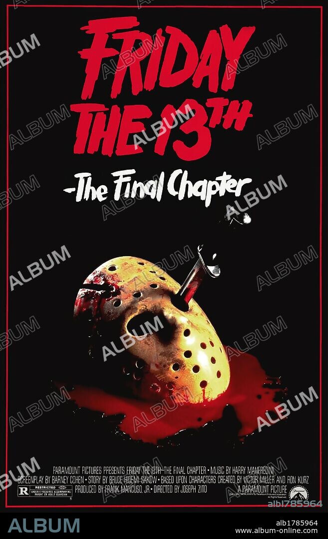 Poster of FRIDAY THE 13TH: THE FINAL CHAPTER, 1984, directed by JOSEPH ZITO. Copyright PARAMOUNT PICTURES.