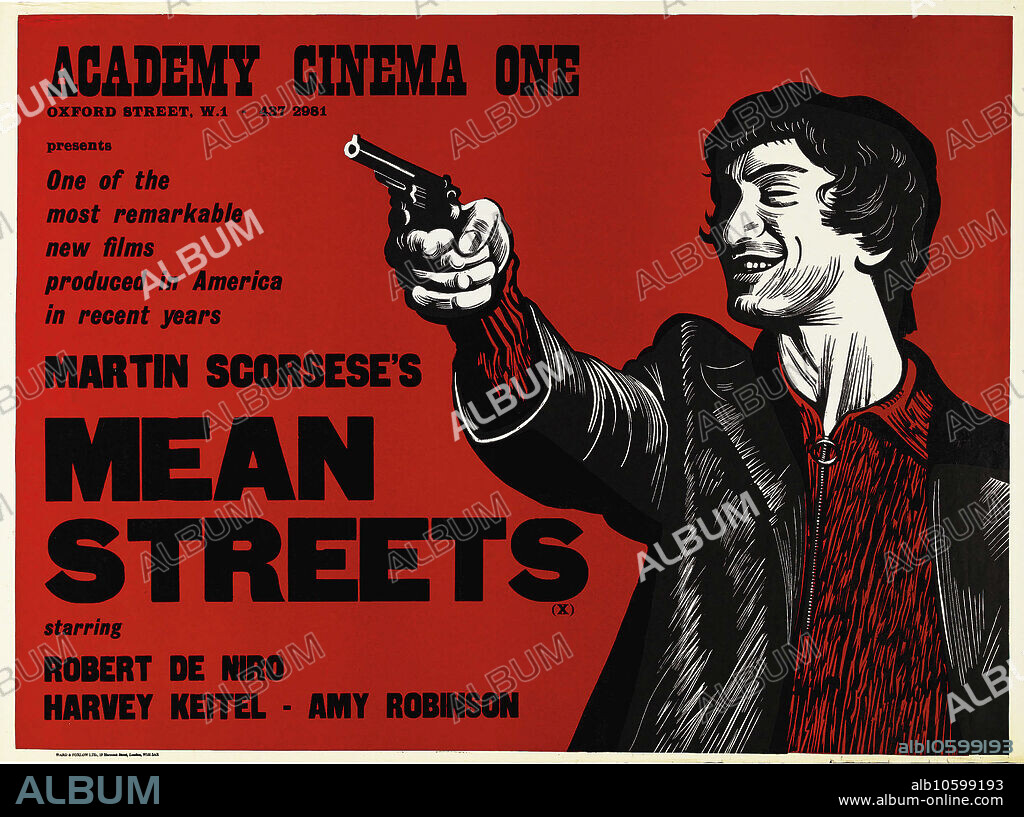 PETER STRAUSFELD. Movie poster "Mean Streets" by Martin Scorsese.