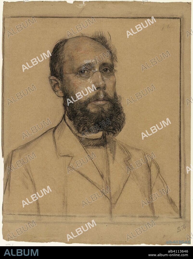 JAN PIETER VETH. Portrait of Samuel Muller. Draughtsman: Jan Veth. Dating: c. 1874 - c. 1925. Measurements: h 600 mm × w 475 mm.