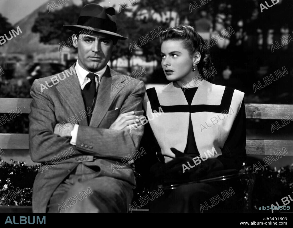 CARY GRANT and INGRID BERGMAN in NOTORIOUS, 1946, directed by ALFRED HITCHCOCK. Copyright RKO RADIO PICTURES.