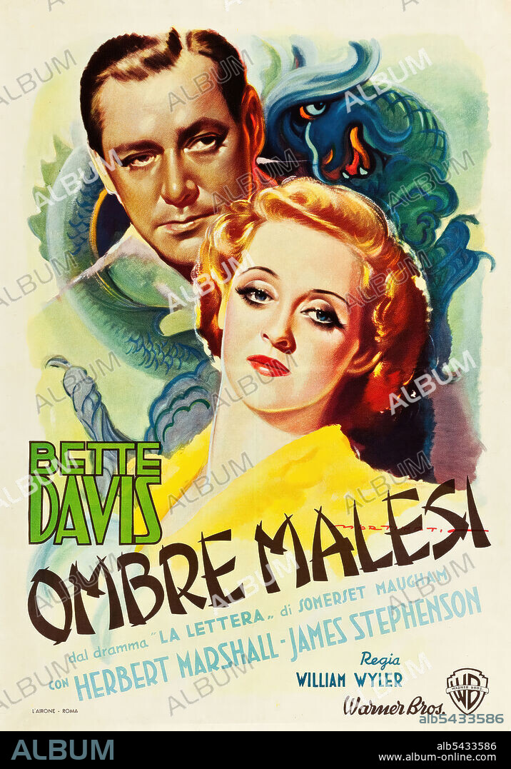 BETTE DAVIS y HERBERT MARSHALL en LA CARTA, 1940 (THE LETTER), dirigida por WILLIAM WYLER. Copyright WARNER BROTHERS.