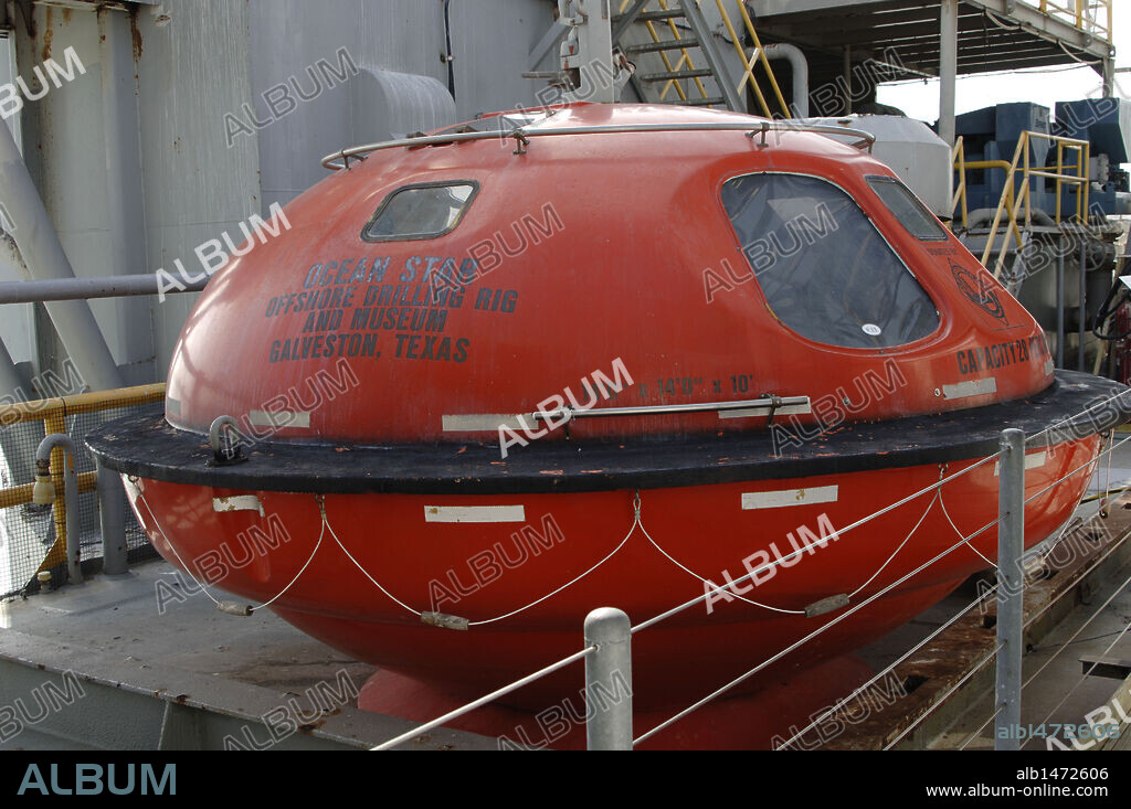 Exhaust capsule. Oil well. The Ocean Star Offshore Oil Rig & Museum. Galveston. Texas. United States.