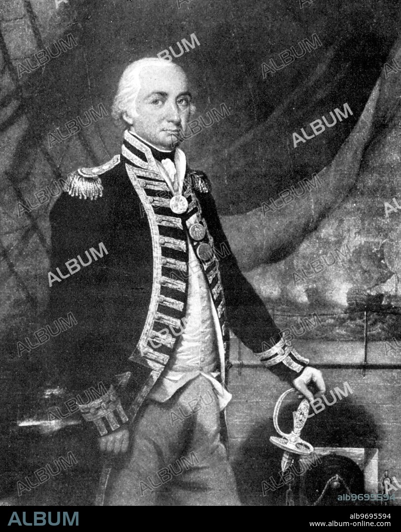Cuthbert, Lord Collingwood, 1750-1810. Born at Newcastle-on-Tyne. Entered the navy as a volunteer on the Shannon frigate at the age of eleven. Lieutenant 1773, for services at Bunker's Hill. Court-martialled at Port Royal 1777, and censured of the Badger for "want of cheerfulness in the carrying on the duty of his shop "(the Hornet). First Lieutenant of Lowestoft under Sir P. Parker (vice Nelson), and followed Nelson as commander of the Badger 1779, and captain of the Hinchinborke 1780; captain of the Barfleur in the action of June 1, 1794. Under Jervis in the Excellent at Toulon 1796, and St.Vincent 1799, vice admiral 1804. Led the lee line at Trafalgar 1805, and assumed chief command on Nelson's death. Created a Baron for his services, and led a comparitively uneventful life in command of the Mediterranean Squadron. On his death in 1810, he lay in state in the Painted Hall, and was buried beside Nelson in St Paul's.