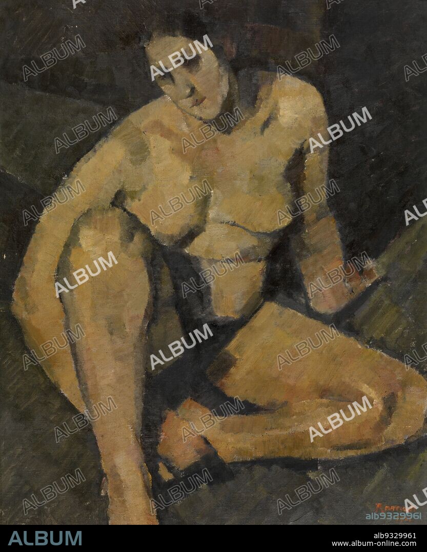 Sitting nude, Ramah, 1921, painting, 1921, Belgian Art.