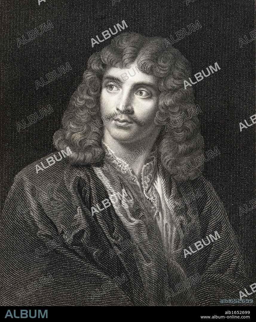 Jean Baptiste Poquelin Moliere 1622-1673. French comic playwright and actor. From the book 'Gallery of Portraits' published London 1833.
