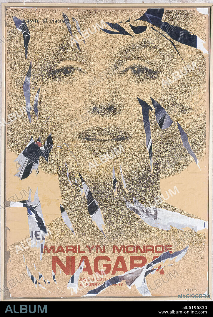 MIMMO ROTELLA. MARILYN LANGUIDA 1 - 1998 - 100x70 - DECOLLAGE.