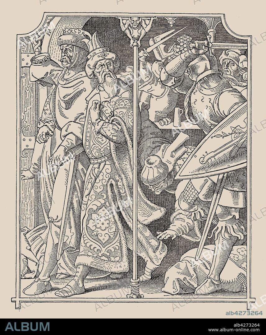 ALFRED RETHEL. Die Nibelungen. Etzel and Kriemhild.