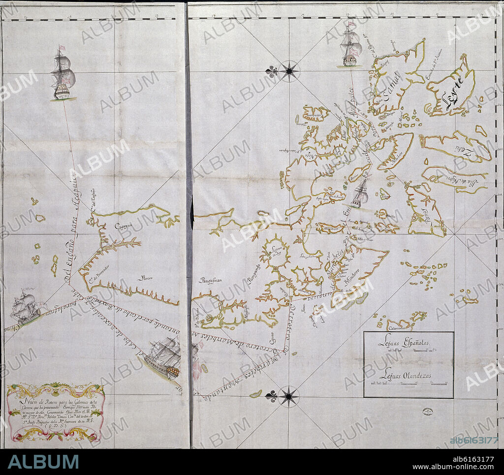 PLANO-DERROTERO DE GALEONES MANILA ACAPULCO(RUTA COMERCIAL1571/1813)-MP FILIPINAS 23.