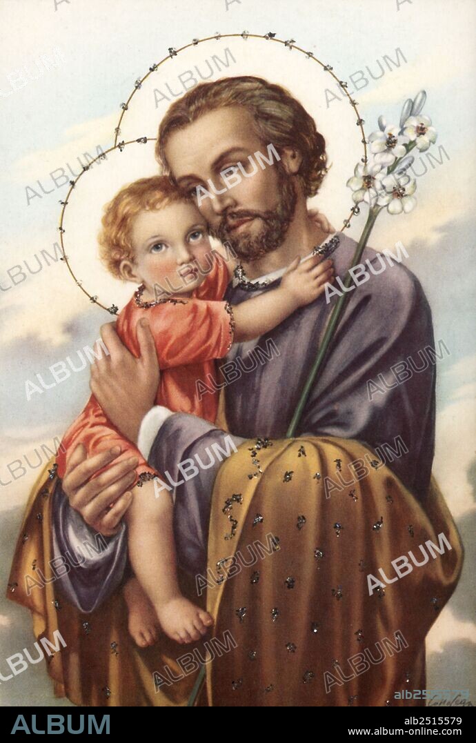 San José de Nazaret (siglo I), padre de Jesús. Grabado de 1955.