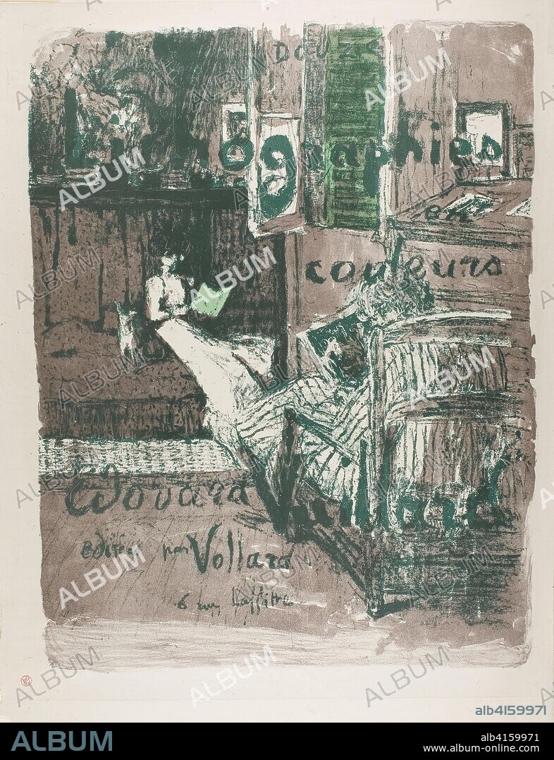 EDOUARD JEAN VUILLARD. Album Cover for Landscapes and Interiors. Edouard Vuillard (French, 1868-1940); printed by Auguste Clot (French, 1858-1936); published by Ambroise Vollard (French, 1867-1939). Date: 1899. Dimensions: 523 × 402 mm (image); 607 × 442 mm (sheet). Color lithograph on grayish-ivory laid China paper. Origin: France.