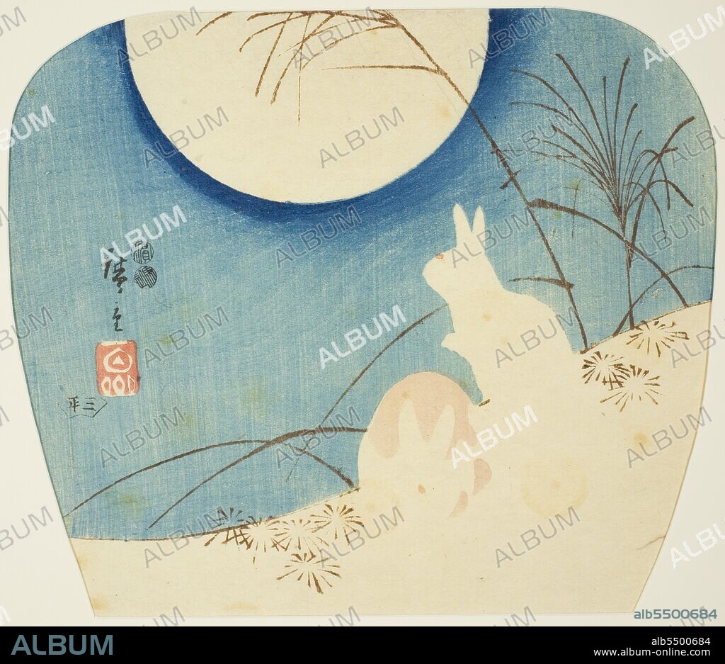 ANDO HIROSHIGE. Rabbits in moonlight, c. 1849/52.