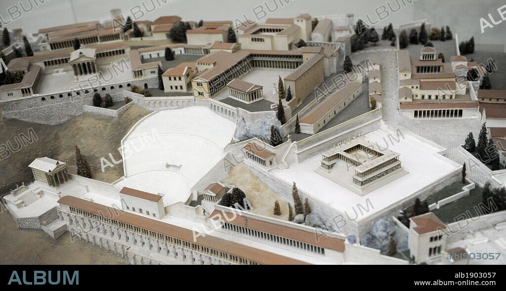 ARTE GRIEGO-HELENISTICO. ASIA MENOR. Maqueta de la ciudad de Pérgamo. Museo de Pérgamo. BERLIN. Alemania.