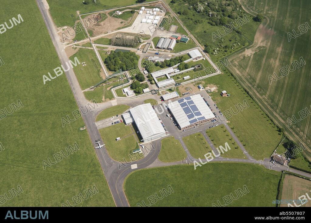HISTORIC ENGLAND. Chalgrove Airfield, Oxfordshire, 2018. The manufacturing, support and testing facility of Martin-Baker Aircraft Co, designers and manufacturers of ejection and crashworthy seats.