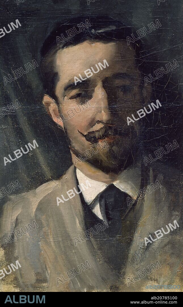 EDUARDO ROSALES GALLINAS. RETRATO DE GABRIEL MAURETA (1832-1912) PINTOR ESPAÑOL AMIGO DE EDUARDO ROSALES - SIGLO XIX.