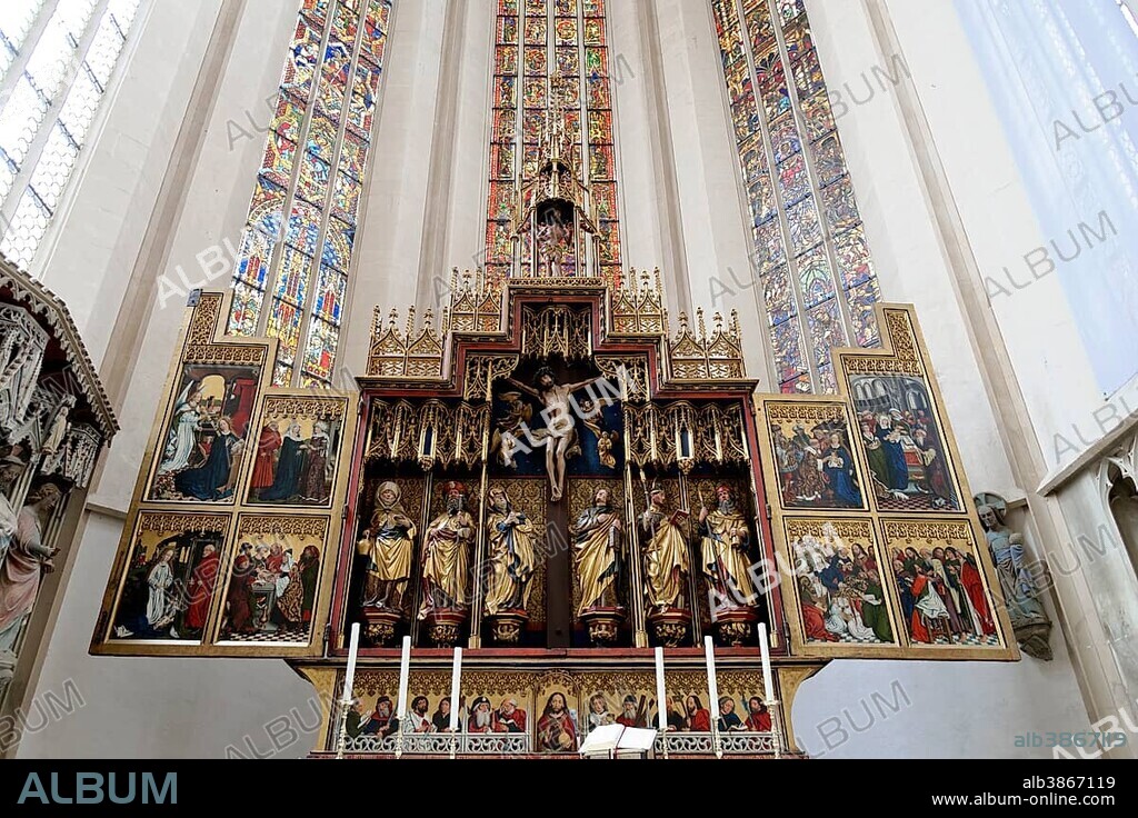 Twelve Apostles Altar by Friedrich Herlin, St. Jacob's Church, Rothenburg ob der Tauber, Middle Franconia, Franconia, Bavaria, Germany