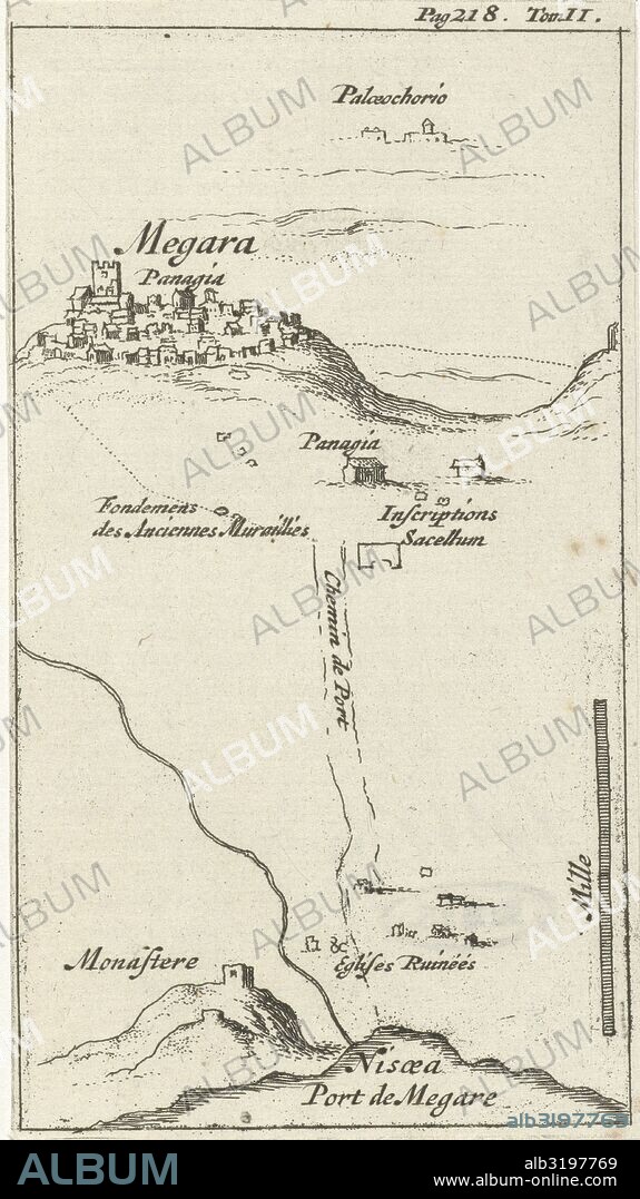 Map of Megara, Jan Luyken, Hendrick and Dirk Boom, 1679.