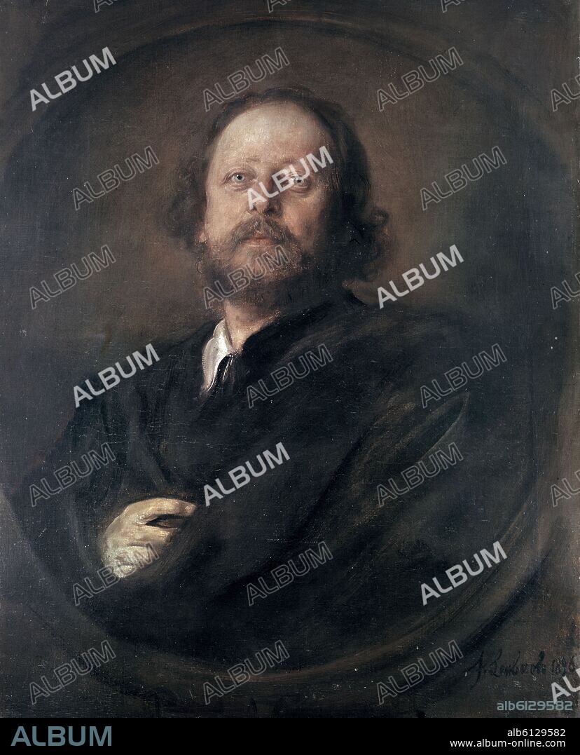FRANZ VON LENBACH. 'Portrait of Paul von Heyse, Nobel Prize for Literature in 1910'.