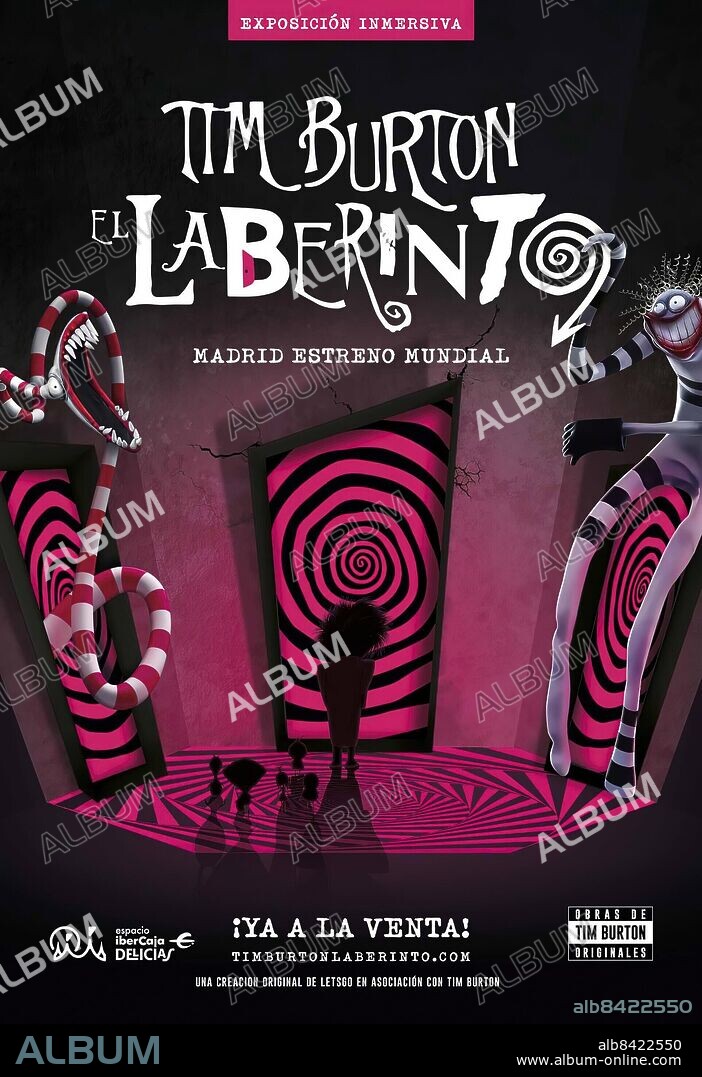 Poster for the immersive exhibition "Tim Burton's Labyrinth", 2022.