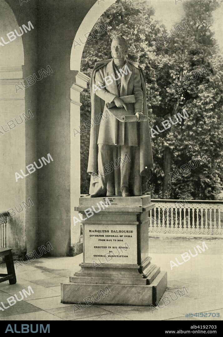 'Statue of Lord Dalhousie', 1925. From British Government in India, Volume Two, by Lord Curzon of Kedleston. [Cassell and Company Ltd, London, New York, Toronto and Melbourne, 1925]. Governor-General of India from 1848 to 1856.