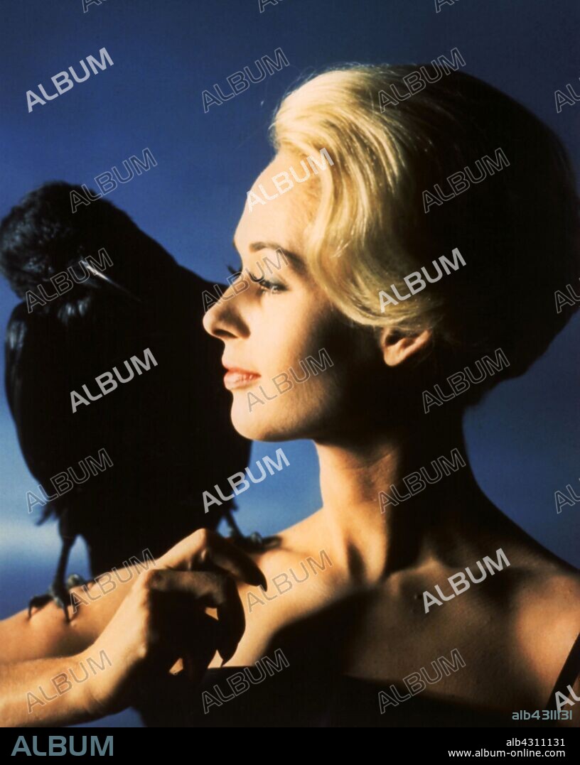 TIPPI HEDREN en LOS PÁJAROS, 1963 (THE BIRDS), dirigida por ALFRED HITCHCOCK. Copyright Alfred J. Hitchcock Productions.
