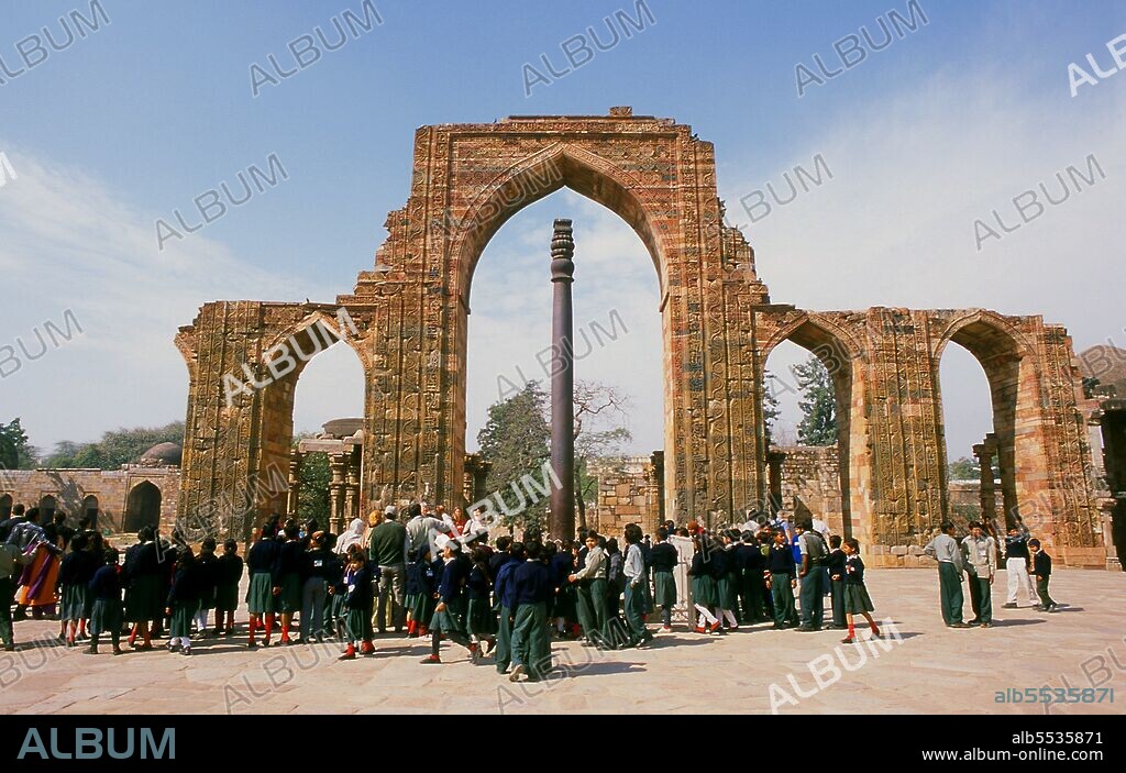 The Quwwat-ul-Islam mosque was built by Qutb-ud-din Aibak, founder of the Mamluk or Slave dynasty. Construction began in 1193 CE. It was the first mosque built in Delhi after the Islamic conquest of India. Construction of the Qutb Minar was started in 1192 by Qutb-ud-din Aibak, the first Sultan of Delhi, and was carried on by his successor, Iltutmish. In 1368, Firoz Shah Tughlaq constructed the fifth and the last storey. Delhi is said to be the site of Indraprashta, capital of the Pandavas of the Indian epic Mahabharata. Excavations have unearthed shards of painted pottery dating from around 1000 BCE, though the earliest known architectural relics date from the Mauryan Period, about 2,300 years ago. Since that time the site has been continuously settled. The city was ruled by the Hindu Rajputs between about 900 and 1206 CE, when it became the capital of the Delhi Sultanate. In the mid-seventeenth century the Mughal Emperor Shah Jahan (1628–1658) established Old Delhi in its present location, including most notably the Red Fort or Lal Qila. The Old City served as the capital of the Mughal Empire from 1638 onwards.  Delhi passed under British control in 1857 and became the capital of British India in 1911. In large scale rebuilding, parts of the Old City were demolished to provide room for a grand new city designed by Edward Lutyens. New Delhi became the capital of independent India in 1947.
