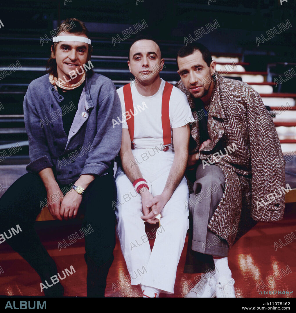 ZDF Hitparade, music show, trio, German band, pictured: Kralle Krawinkel, Peter Behrens, Stephan Remmler, Germany, 1982.