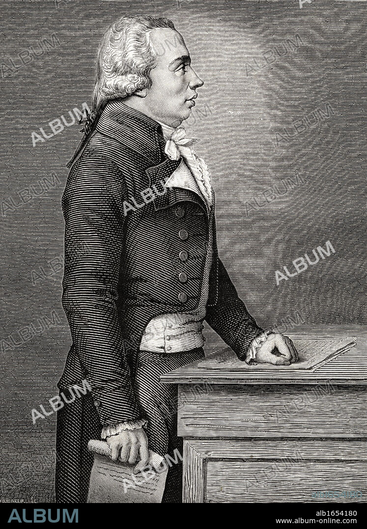 Adrien Marie Legendre, 1752-1833. French mathematician. From "Histoire de la Revolution Francaise" by Louis Blanc.