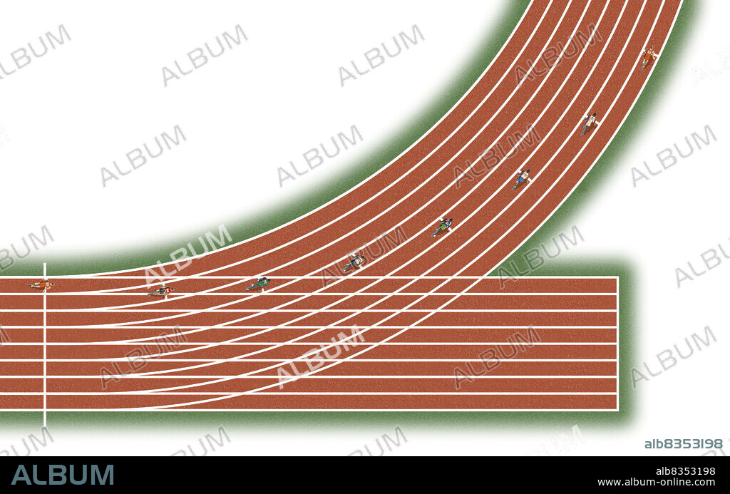The stagger at the start is greater than for the 200 m, as the race involves 2 curves. Athletes start fast and use a long stride, but they must never surpass 90% of their maximum speed; if they go out too fast, they will run out of energy before the end of the race.