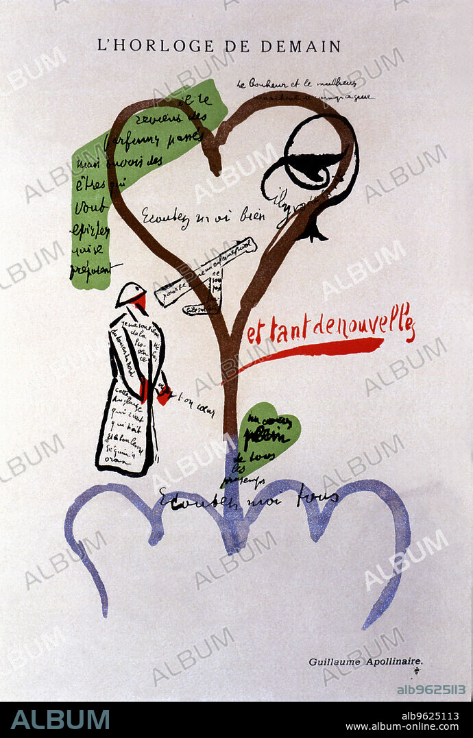 'L'Horloge de Demain', calligram for the magazine '391', # 4 of March 25, 1917, directed by Francis Picabia, published in Barcelona.