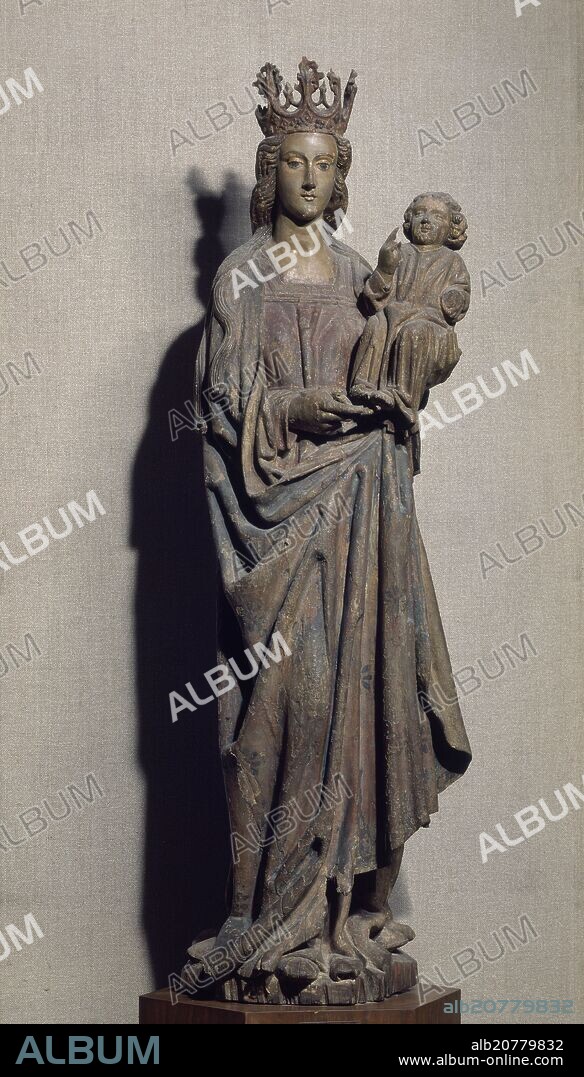 RODRIGO ALEMÁN. VIRGEN GOTICA CON NIÑO - PROCEDENTE DE LA  PUERTA DE JUSTICIA DE LA  ALHAMBRA.