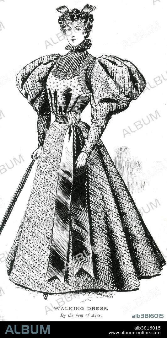 Fashion in the 1890s in European and European-influenced countries is characterized by long elegant lines, tall collars, and the rise of sportswear. It was an era of great dress reforms led by the invention of the drop-frame safety bicycle, which allowed women the opportunity to ride bicycles more comfortably, and therefore, created the need for appropriate clothing. Fashion is a distinctive and often habitual trend in the style in which a person dresses. It is the prevailing styles in behavior and the newest creations of textile designers. Prior to the mid-19th century, most clothing was custom-made. It was handmade for individuals, either as home production or on order from dressmakers and tailors. By the beginning of the 20th century, with the rise of new technologies such as the sewing machine, the development of the factory system of production, and the emergence of department stores, clothing had increasingly come to be mass-produced in standard sizes and sold at fixed prices.
