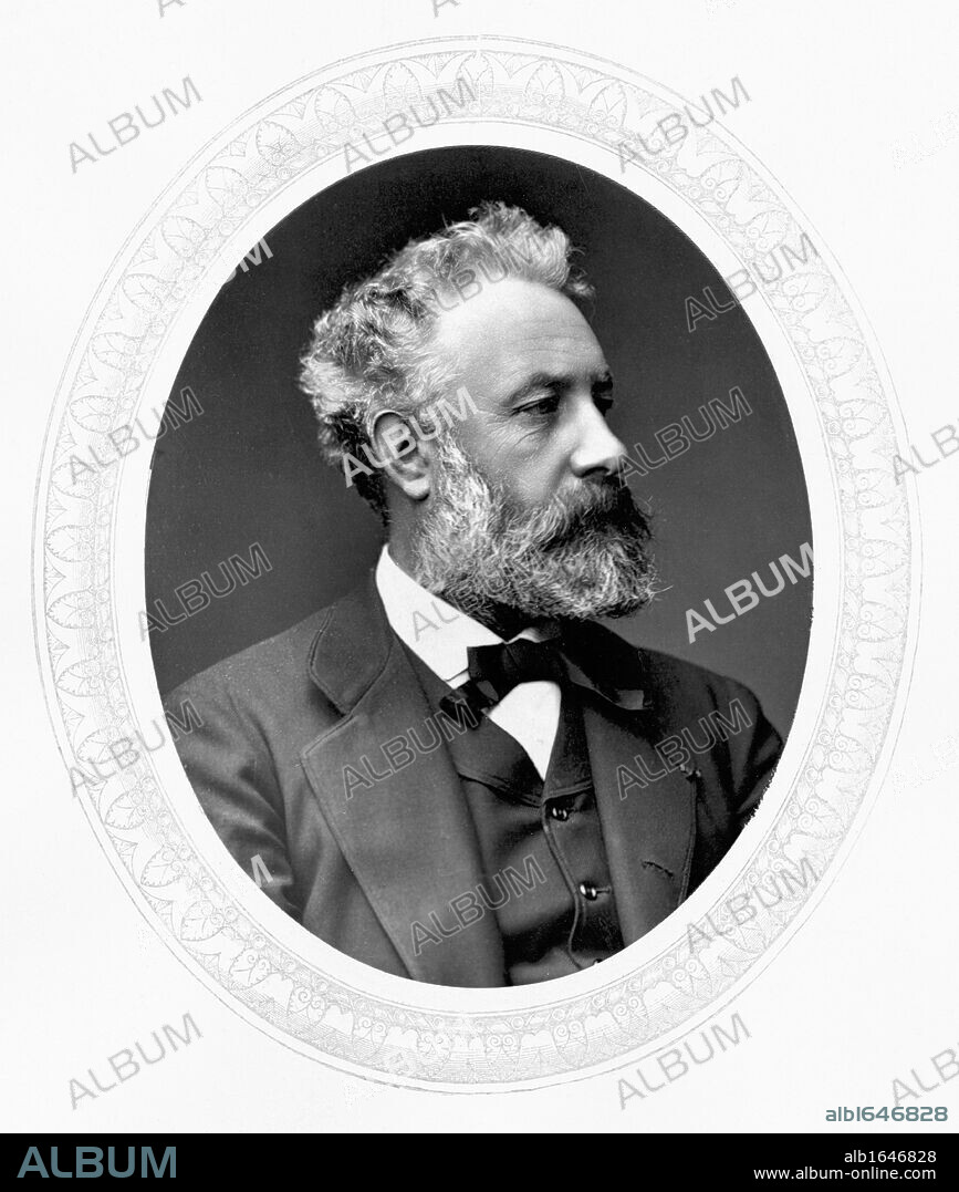 Jules Verne (1828 - 1905) French adventure and science fiction writer. Photograph published London c1880. Woodburytype.