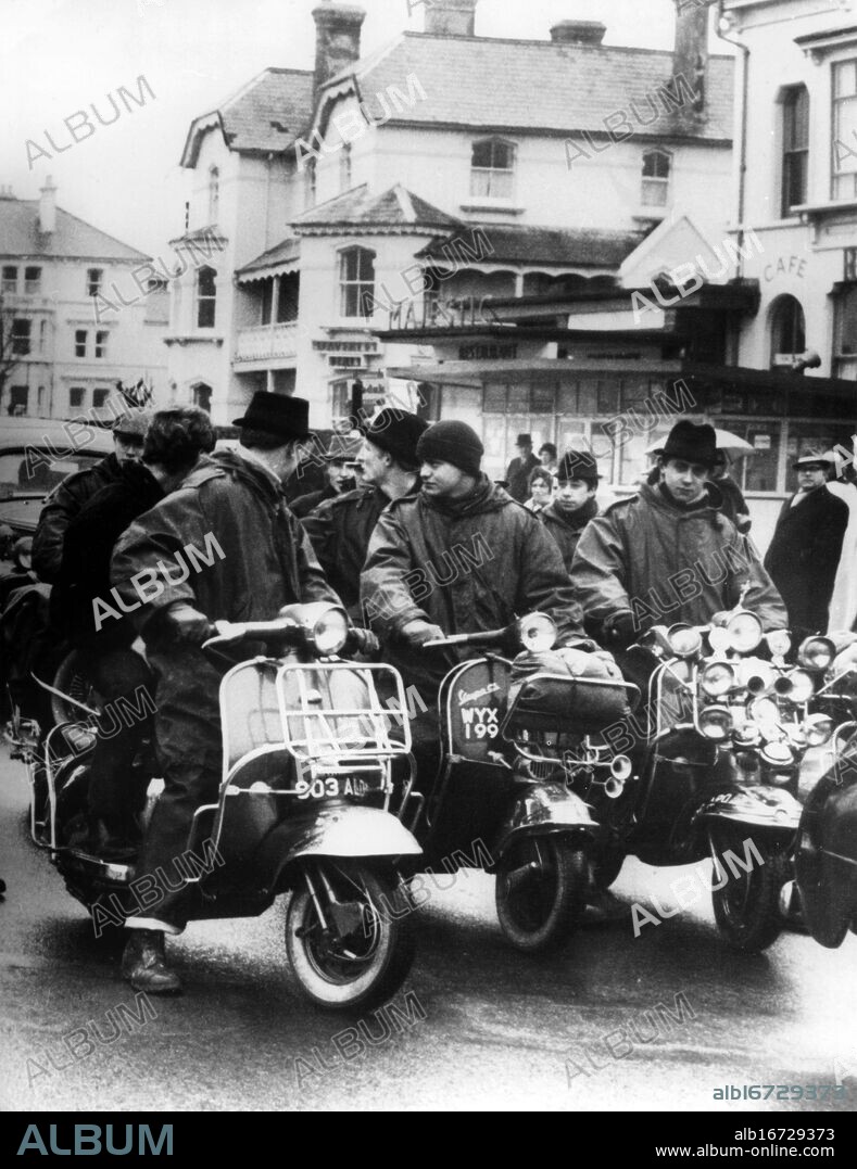 Mods on Scooters in 1960s.