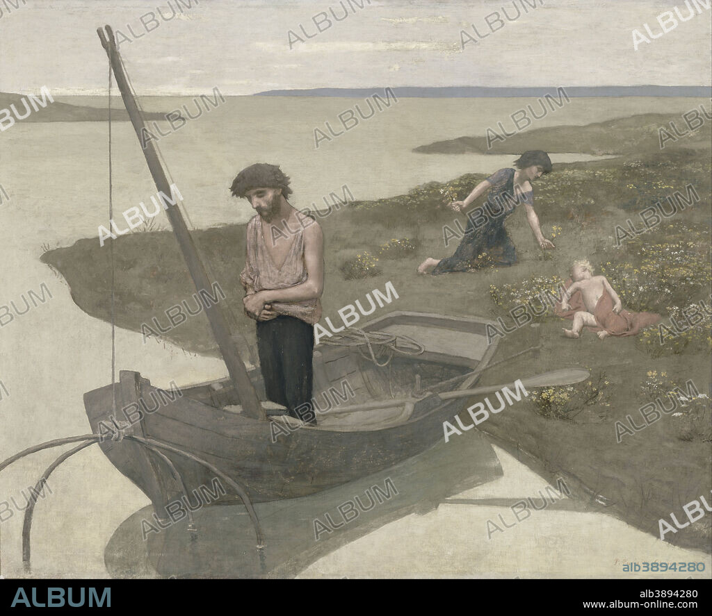 PIERRE PUVIS DE CHAVANNES. Le pauvre pêcheur / The poor fisherman. Date/Period: 1881. Painting. Oil on canvas. Height: 155.5 cm (61.2 in); Width: 192.5 cm (75.7 in).