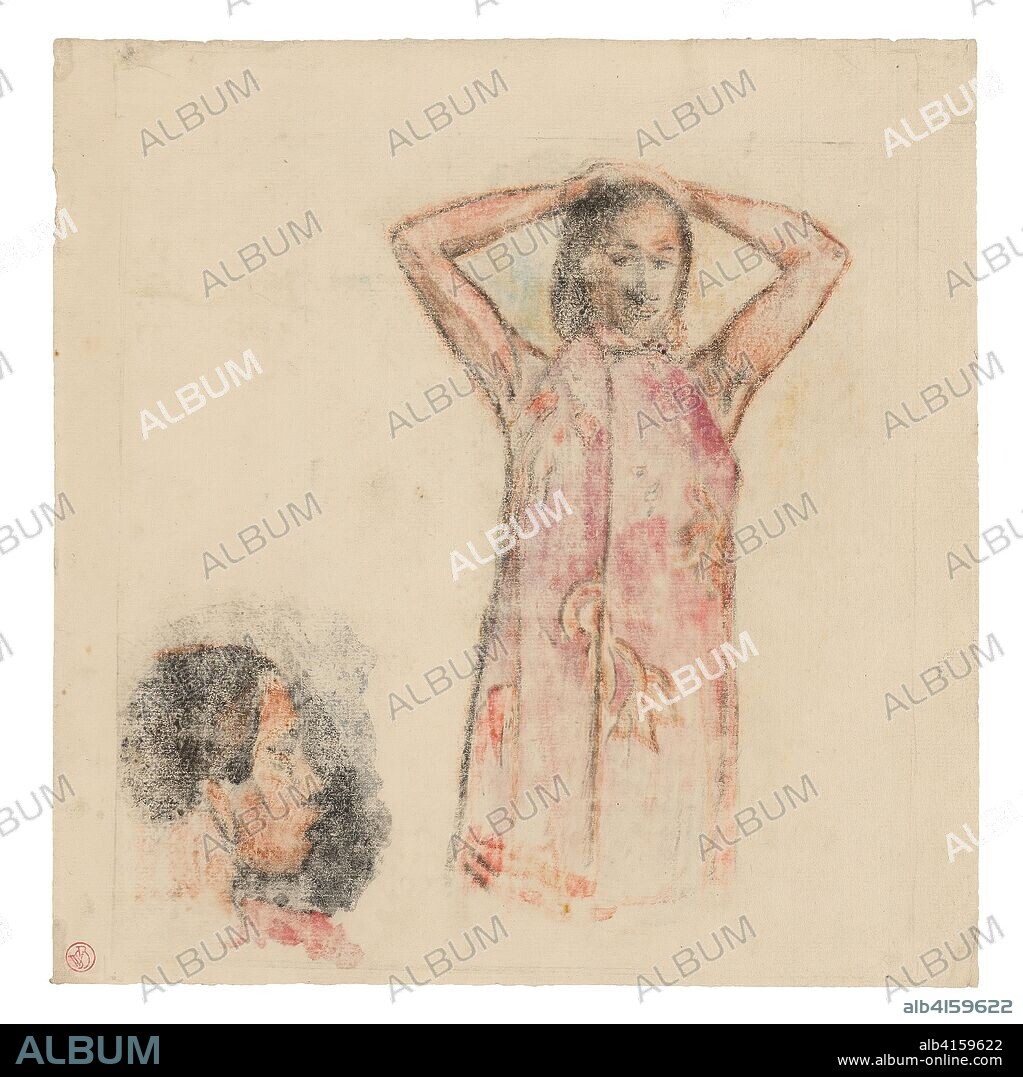 Tahitian Girl in Pink Pareu. Paul Gauguin; French, 1848-1903. Date: 1894. Dimensions: 275 × 270 mm. Watercolor monotype from a paper matrix on cream laid paper. Origin: France.