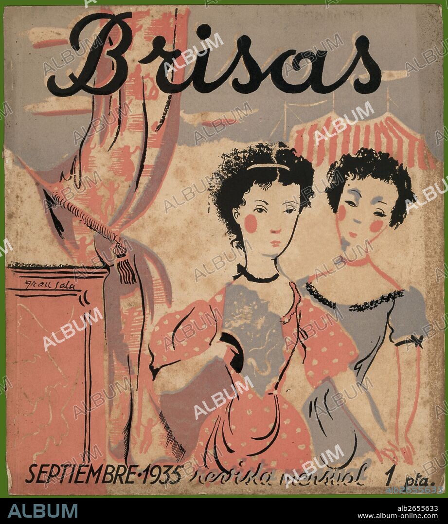 EMILIO GRAU SALA. Portada de la revista Brisas de información general. Barcelona, año 1935.